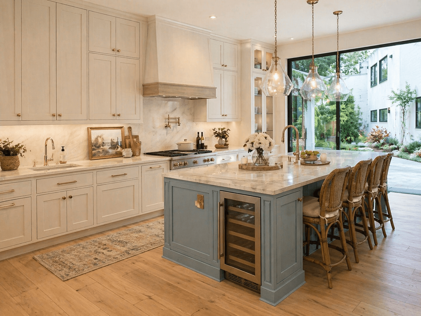 AI-generated design concept the homeowner approved, showing the same kitchen remodeled.